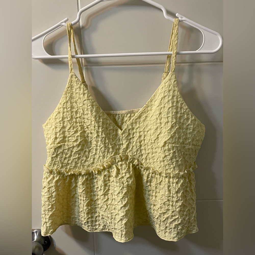 Yellow Textured Tank Top